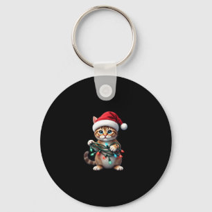 Siamese Cat Christmas V-Neck (2) Key Ring