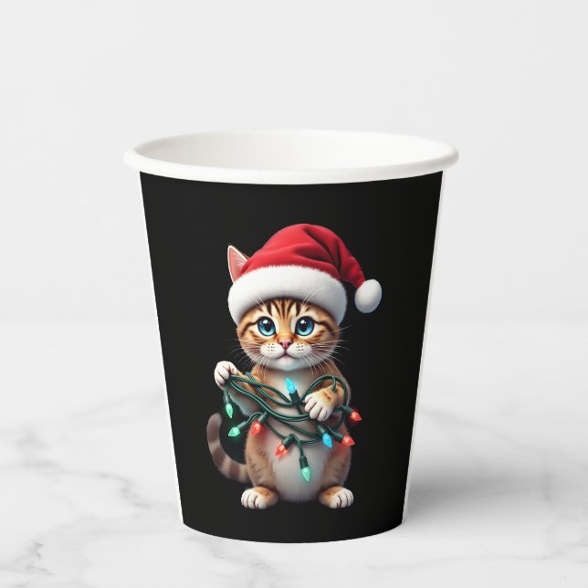 Siamese Cat Christmas V-Neck (2) Paper Cups (Front)
