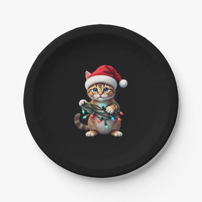 Siamese Cat Christmas V-Neck (2) Paper Plate (Front)