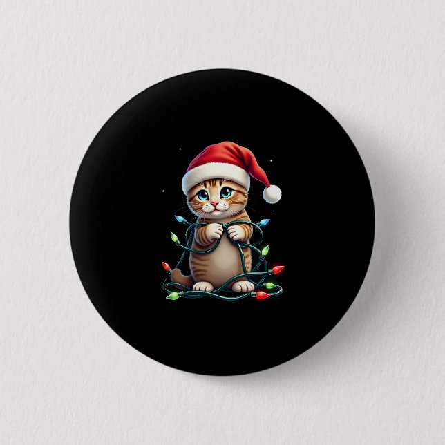 Siamese Cat Christmas V-Neck (3) 6 Cm Round Badge (Front)