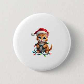 Siamese Cat Christmas V-Neck (3) 6 Cm Round Badge
