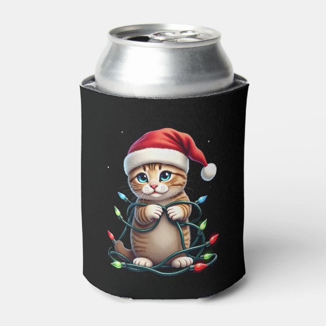 Siamese Cat Christmas V-Neck (3) Can Cooler (Can Front)