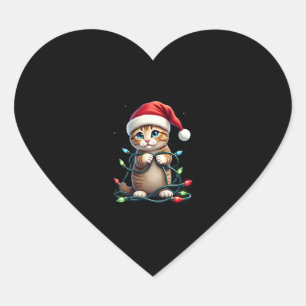 Siamese Cat Christmas V-Neck (3) Heart Sticker