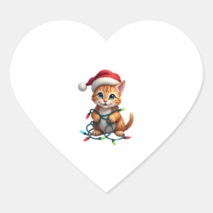 Siamese Cat Christmas V-Neck (3) Heart Sticker