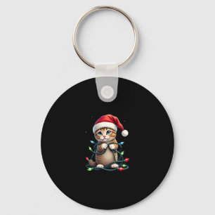 Siamese Cat Christmas V-Neck (3) Key Ring