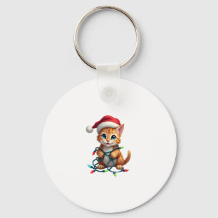 Siamese Cat Christmas V-Neck (3) Key Ring
