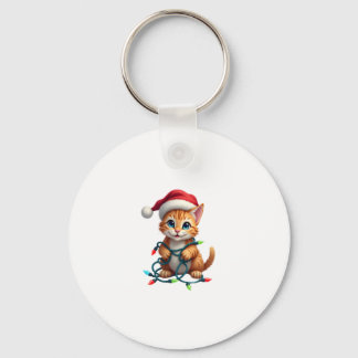 Siamese Cat Christmas V-Neck (3) Key Ring