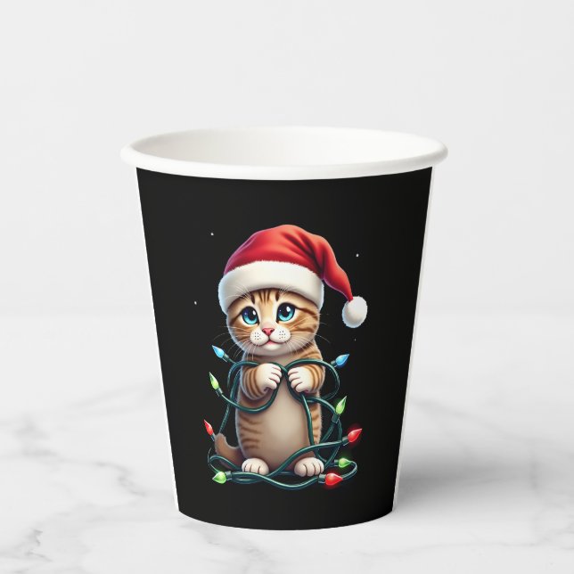 Siamese Cat Christmas V-Neck (3) Paper Cups (Front)