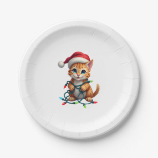 Siamese Cat Christmas V-Neck (3) Paper Plate
