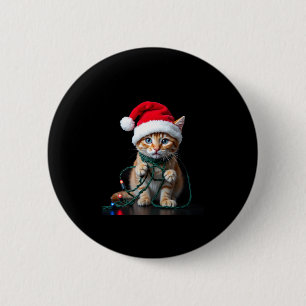 Siamese Cat Christmas V-Neck 6 Cm Round Badge