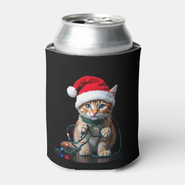 Siamese Cat Christmas V-Neck Can Cooler (Can Front)