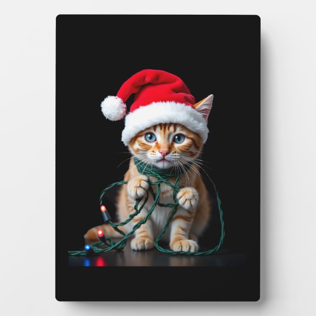 Siamese Cat Christmas V-Neck Plaque (Front)