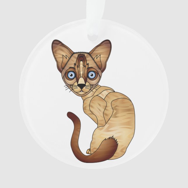 Siamese Cat Circle Ornament (Front)