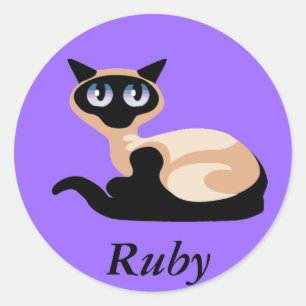 Siamese Cat Classic Round Sticker