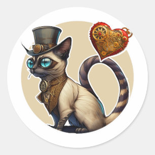 Siamese Cat Classic Round Sticker