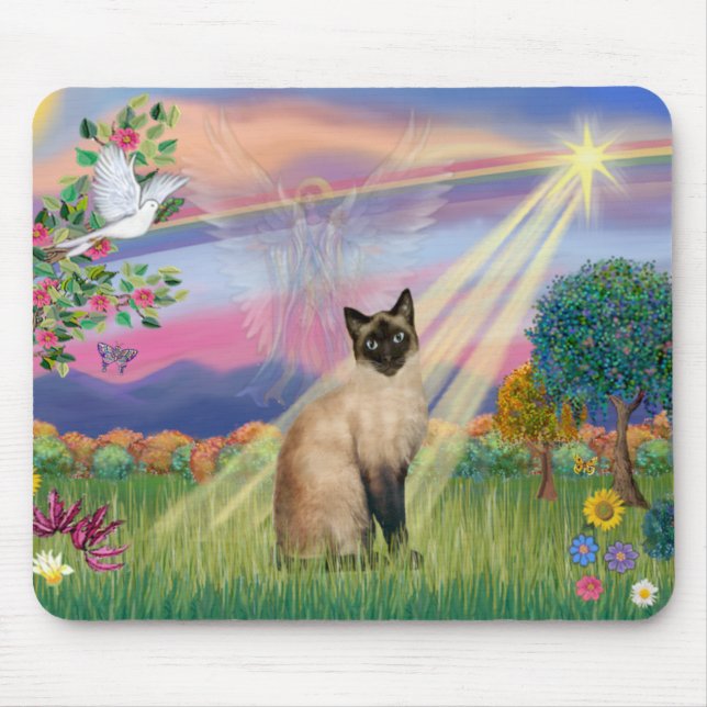 Siamese Cat - Cloud Angel Mouse Mat (Front)