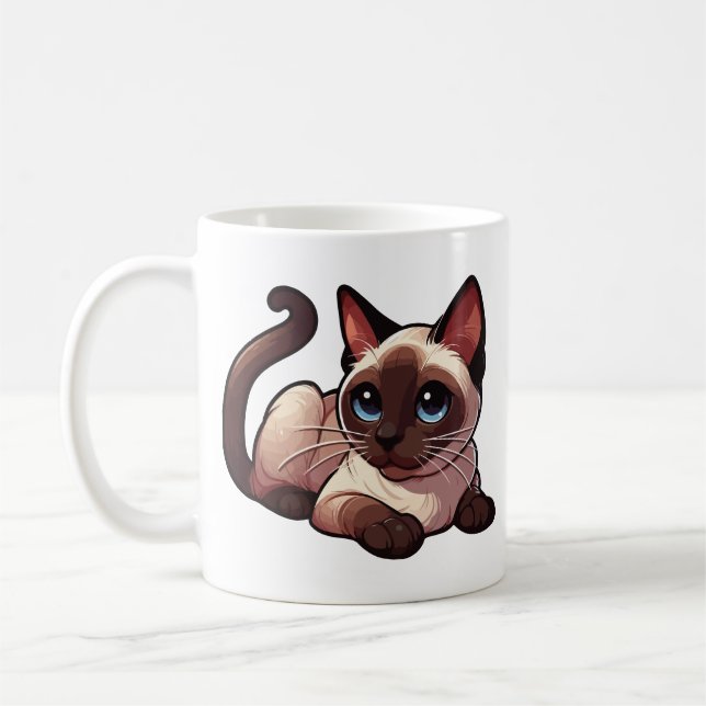 Siamese cat coffee mug (Left)