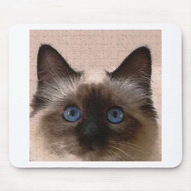siamese cat crackle old aged cracked Hi Hello Mouse Mat (Front)