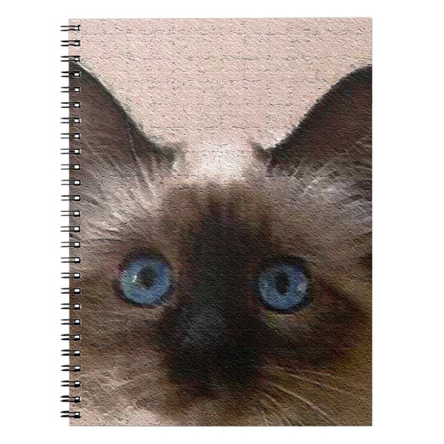 siamese cat crackle old aged cracked Hi Hello Notebook (Front)