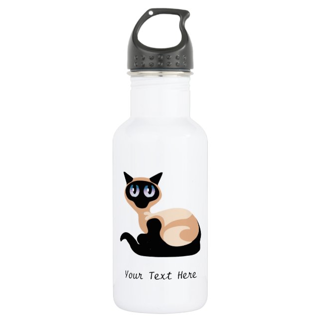 Siamese Cat (Customisable) 532 Ml Water Bottle (Front)