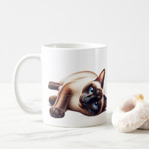 Siamese Cat,  Cute Blue-Eyed Feline  Coffee Mug