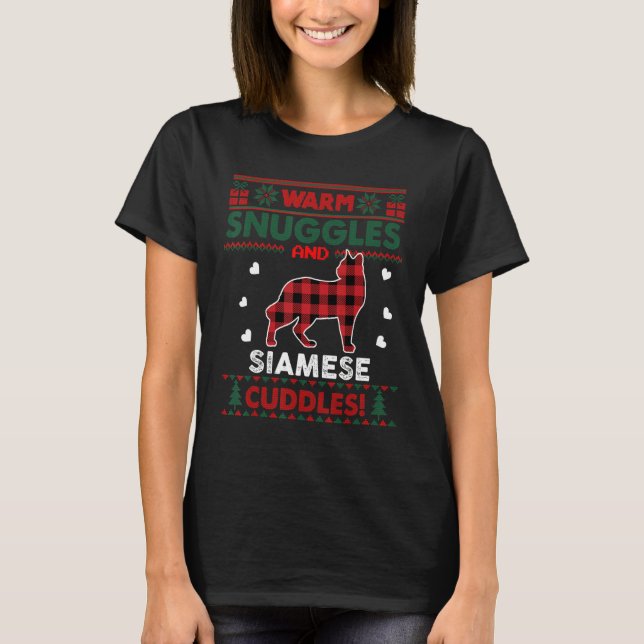 Siamese Cat  Cute Cat Xmas Ugly Christmas Sweater (Front)