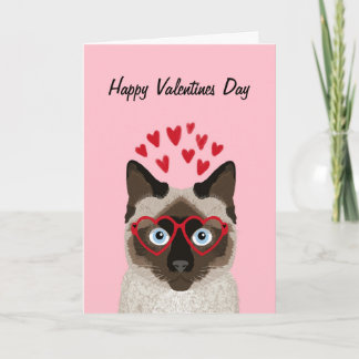 Siamese Cat - cute valentines love card