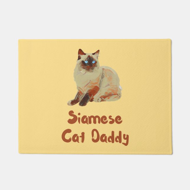 Siamese Cat Daddy Doormat (Front)