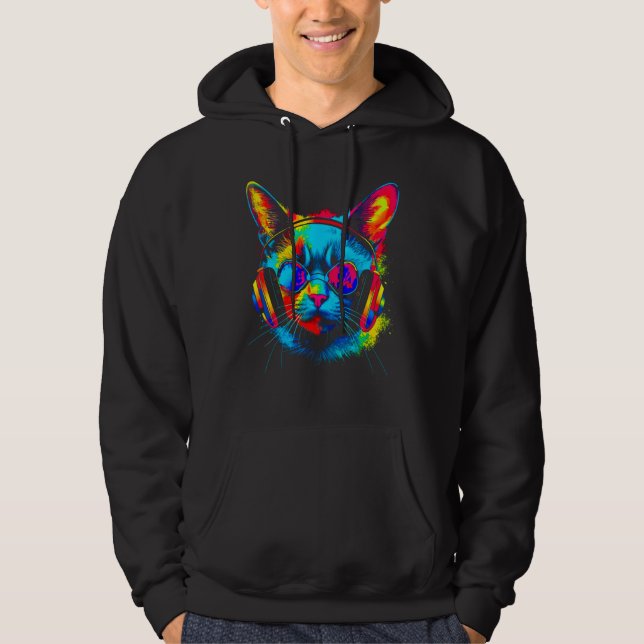 Siamese Cat DJ Festival Hoodie (Front)
