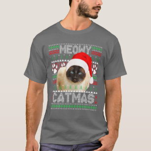 Siamese Cat Drawing Funny Gift T-Shirt