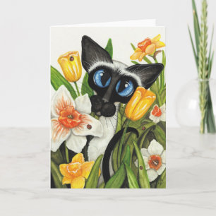 Siamese Cat Easter Spring Card