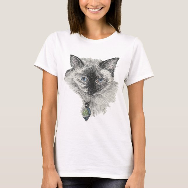 Siamese Cat Face T-Shirt (Front)