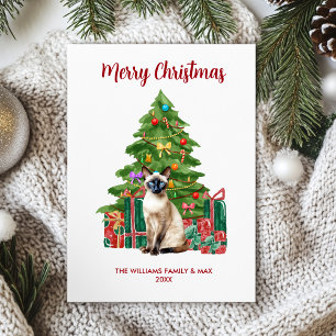 Siamese Cat Family Christmas Holiday Card