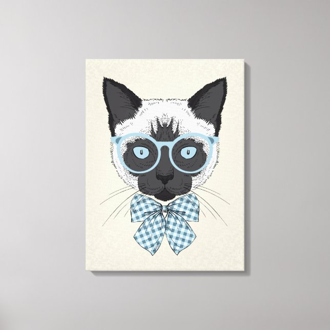 Siamese Cat Fashion Smart Canvas Print (Front)