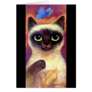 Siamese Cat Feline Butterfly Art - Multi