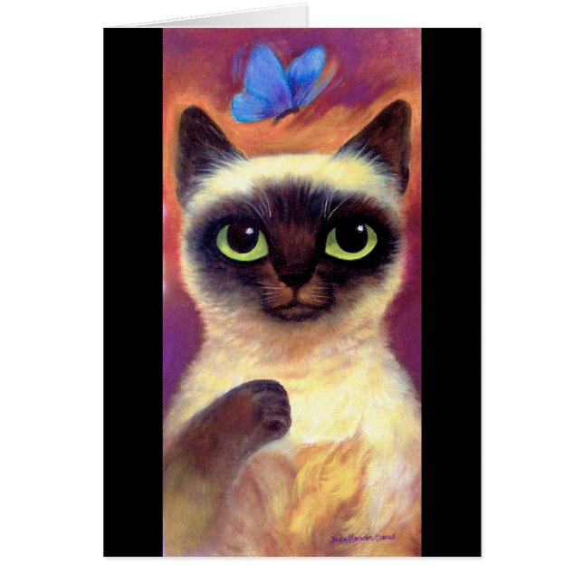 Siamese Cat Feline Butterfly Art - Multi (Front)