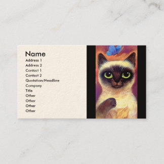 Siamese Cat Feline Butterfly Art - Multi Business Card