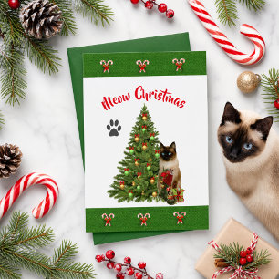 Siamese Cat Feline Lovers Christmas Holiday Card