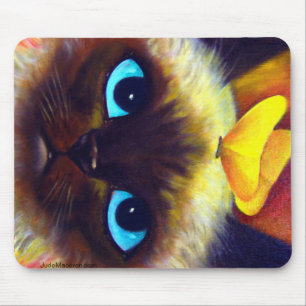 Siamese Cat Feline Painting - Mousepad