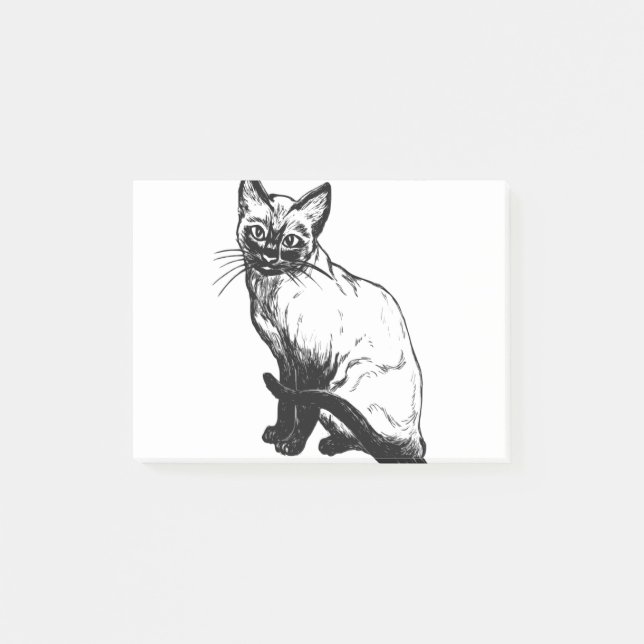 Siamese Cat Feline Pet Sitting Siamese Kitty Post-it Notes (Front)