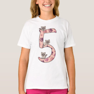 Siamese Cat Fifth Birthday For Kids Cats T-Shirt