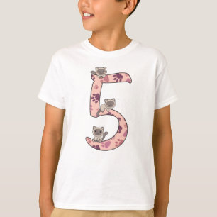 Siamese Cat Fifth Birthday For Kids Cats T-Shirt