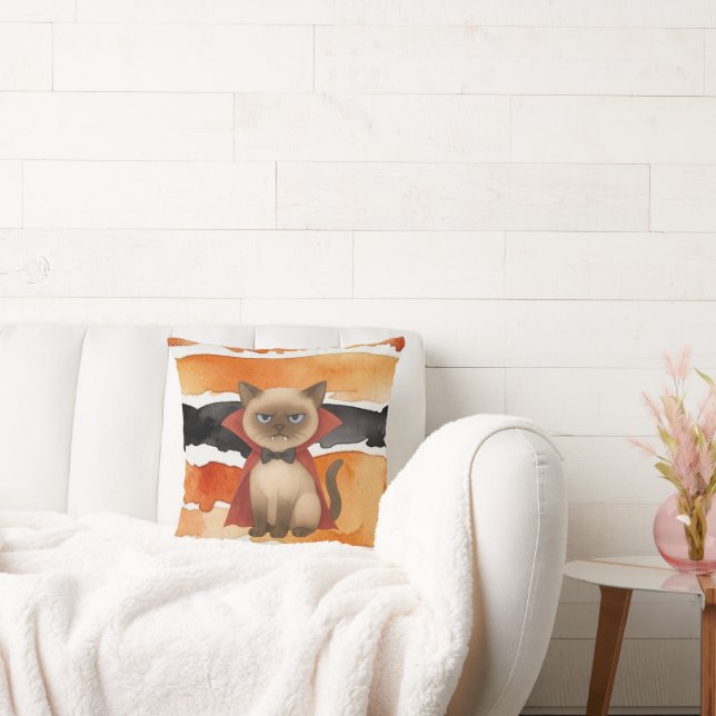 Siamese Cat for Cat Lovers Halloween Themed Cushion (Couch)