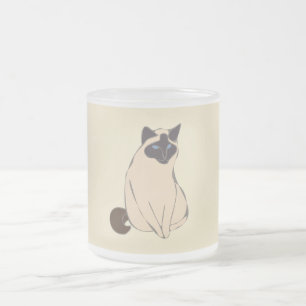Siamese Cat Frosted Glass Mug