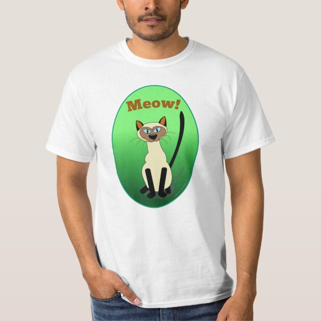 Siamese Cat Green Shirt (Front)