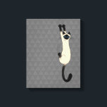 Siamese Cat Hanging On | Funny Cat Canvas Print<br><div class="desc">Wild and Crazy Siamese Cat Holding on with Claws. Add some fun to your living space with this funny kitty lover's art. Makes a great gift for cat people. An Original Design ©Jenn Kay.</div>