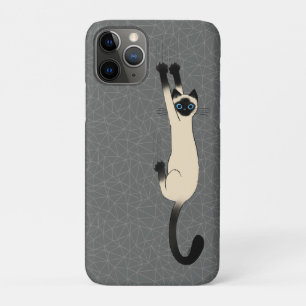 Siamese Cat Hanging On   Funny Cat iPhone 11 Pro Case