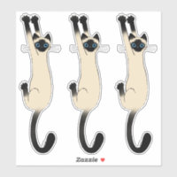 Siamese Cat Hanging On | Funny Cat Stickers