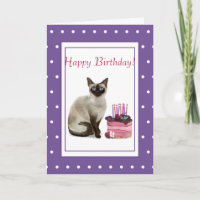 Siamese Cat "Happy Birthday From the Cat" Birthday