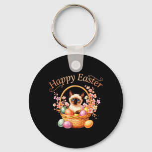 Siamese Cat Happy Easter Cute Siamese Cat Mum Key Ring